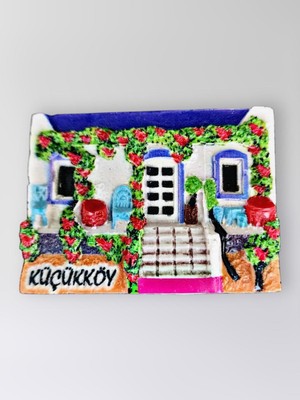 Mundy Küçükköy Polyester Kabartmalı Magnet 7X5CM Dekoratif Hediyelik Buzdolabı Süsü (KOD:1420)