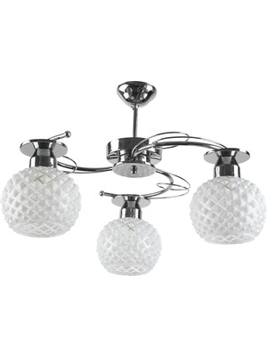 Rsylight Rys Modern Krom 3 Lü Spor Dekoratif Camlı Tavan Sarkıt Avize