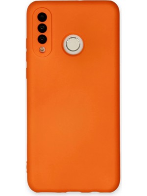 Muratech Newface Huawei P30 Lite Kılıf Nano Içi Kadife Silikon - Turuncu