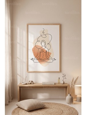 Tontilika Meditasyon ve Iç Huzur 1. Kalite Ahşap Çerçeveli Tablo