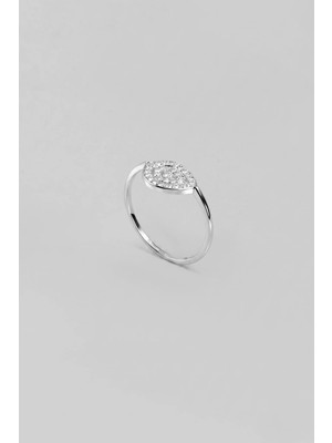 So CHIC Asimetrik 18 Ayar Beyaz Altın Kaplama Gümüş Minimal Yüzük