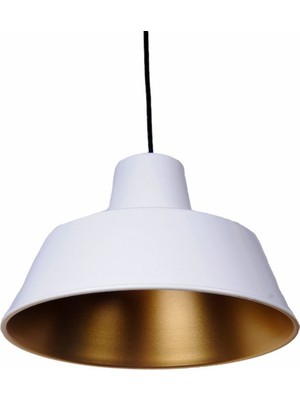Rsylight Retro Beyaz Içi Sarı Metal Sarkıt Avize