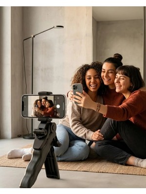 Mini Telefon Tripodu Ayarlanabilir Telefon Standı Vlog ve Fotoğraf Çekim Aparatı