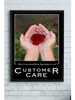 (PSTER10600) Customer Care Motivasyon Çerçeveli Tablo (30 x 40CM)