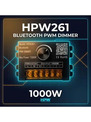 Powerr Led Aydınlatma 220 Volt 1000 Watt Modül Neon ve Şerit LED Bluetooth ve Manuel HPW261 Dimmer
