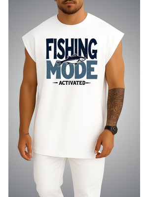 Bahriyeli Collection Oversize Fishing Mode Activated Göğüs Baskılı Atlet