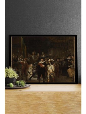 (PSTER14824) The Night Watch- Rembrandt Sanatsal Çerçeveli Tablo 30 x 40