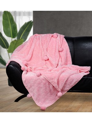 Televizyon Battaniyesi Peluş Polar Battaniye Çift Kişilik 220 230 Pembe