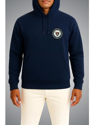 Bahriyeli Collection Kapüşonlu Tcg Izmit Dalgalar Arası Temalı Cep ve Sırt Baskılı Unisex Sweatshirt