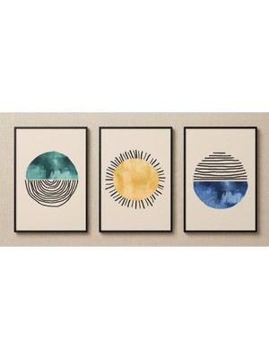 Minimalist Geometrik Sanatsal Çerçeveli Tablo - Çerçeveli Poster