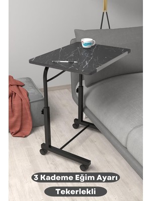 Eğim Yükseklik Ayarlı Laptop Sehpası Kahvaltı Ders Çalışma Bilgisayar Masası Metal Ayak Tek