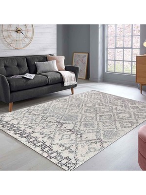 Blackshade Desenli Kadife Pamuk Tabanlı Yıkanabilen Kaydırmaz Antibakteriyel Salon Halısı 100X3