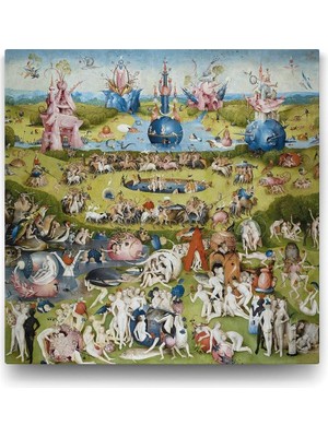 Hieronymus Bosch - Dünyevi Zevkler Bahçesi Tablosu - 40X40CM