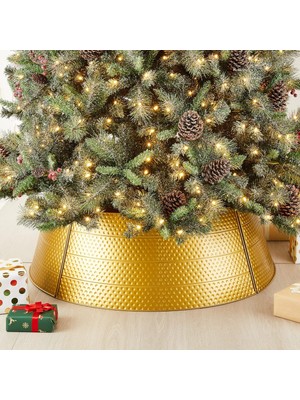 Ayarlanabilir Dövülmüş Metal Noel Ağacı Yaka Süslemeleri, 40 D, Altın, Büyük (GH31066)