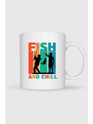 Bahriyeli Collection  Fish And Chill Baskılı Kupa Bardak