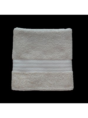 Pamuk 50X90 cm El, Yüz, Saç, Baş Banyo Havlusu, Krem, Yumuşak ve Yüksek Su Emici, Misafir Havlu