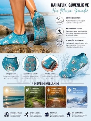 UZN Socks Kaydırmaz Deniz ve Havuz Çorabı Dikişsiz 4 Mevsim Unisex Aqua Shoes Plaj Ayakkabısı