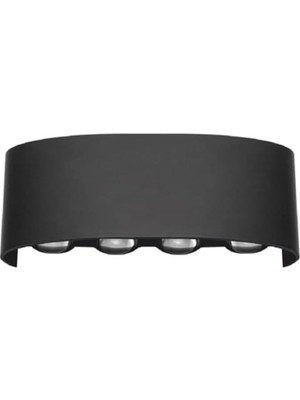 LED Duvar Aplik 15W 1500 Lümen 3200K Gün Işığı IP44 Siyah Modern Tasarım LED Aplik Iç ve Dı
