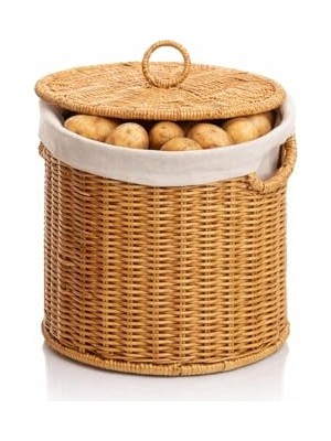 Mien Rattan Kapaklı Sepet Büyük Boy 25X25 cm