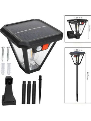 Pltech Solar Sensörlü Bahçe Lambası – Güneş Enerjili IP65 Suya Dayanıklı Duvar ve Toprak Saplamalı Dış Mekân Aydınlatma
