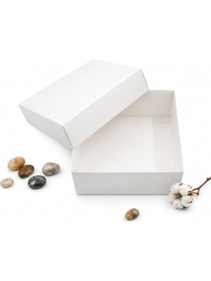 20X20X10 Beyaz Kapaklı Hediye Kutusu (5 Adet)