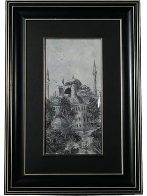 Galeri Atmaca Monokrom Dokulu Ayasofya ve Siyah Çerçeve Asaleti