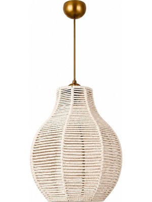 El Yapımı Tekli Sarkıt Avize 65X25 cm – Modern Dekoratif Tavan Lambası, Handmade Pendant Light