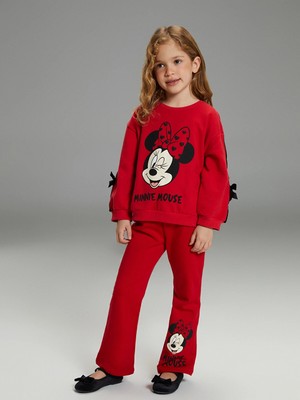 Lc Waikiki Yeni Sezon Minnie Mouse Baskılı Kız Çocuk Kalın Sweatshirt