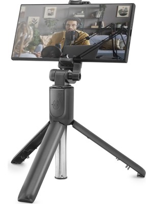 Evimdeyokyok Telefon Tripodu ve Selfie Çubuğu Seti Bluetooth 5.0 Kumandalı 100 cm - Siyah ND1042