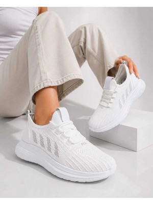 Slipcat Unisex Hafif Taban, Nefes Alabilen, Triko Yüzey, Günlük Yürüyüş Spor Sneaker Ayakkabı
