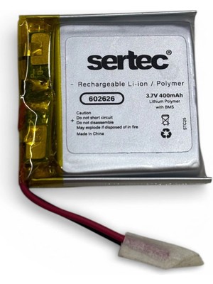 Evimdeyokyok Sertec 602626 3.7V 400MAH Li-Polymer Pil (DEVRELI/1.5A)