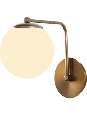 Eskitme Metal Aplik Duvar Lambası E27 Uyumlu 15X26X22 cm Yatak Odası Oturma Odası, Bej-1