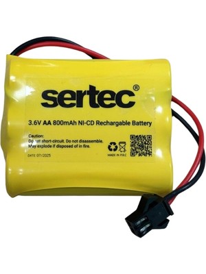 Evimdeyokyok Sertec 3.6V 3S1P Aa 800 Mah Kablo + Siyah Konnektörlü Oyuncak Pili