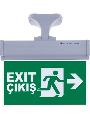 Evimdeyokyok SG071-S2 Çift Yönlü Acil Yönlendirme Armatürü (Askı Aparatlı) Exit Çıkış Sağ-Sol