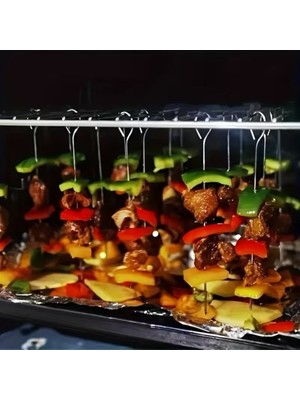 Evimdeyokyok 10 Adet Paslanmaz Çelik Mangal Şişi Seti – 20 cm Metal Çöp Şiş ve Izgara Şişleri