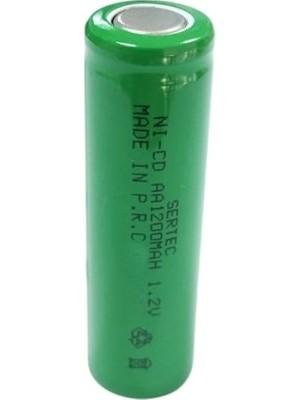 Evimdeyokyok Sertec - 1.2V 1200 Mah - Aa - Ni-Cd Şarjlı Pil - (Başsız / Flat Head)