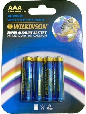 Evimdeyokyok Wılkınson Aaa LR03 Am-4 4'lü 1.5 V Süper Alkalin Ince Pil