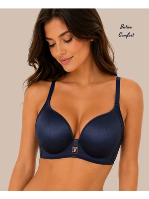 Intive Lingerie Intive Comfort Taşlı V Aksesuarlı Parlak Kumaşlı C Cup Lazer Kesim Ithal Sütyen-Geniş Renk Seçenkli