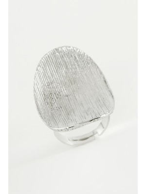 Zero Land Muratech Oval Metal Yüzük-Gümüş Rengi