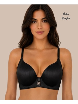 Intive Lingerie Intive Comfort Taşlı V Aksesuarlı Parlak Kumaşlı C Cup Lazer Kesim Ithal Sütyen-Geniş Renk Seçenkli
