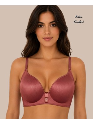 Intive Lingerie Intive Comfort Taşlı V Aksesuarlı Parlak Kumaşlı C Cup Lazer Kesim Ithal Sütyen-Geniş Renk Seçenkli