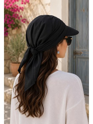 Wearflawless Kadın Safari Bağlamalı Siperli Bandana Şapka, Yazlık Güneşlik Şapka Plaj Deniz Vizör Şapka