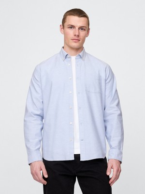 Gap Erkek Açık Mavi Standart Fit Oxford Gömlek