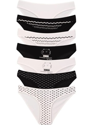Sebatingo Kadın Külot Bikini Pamuklu Çok Renkli 7 Li Paket