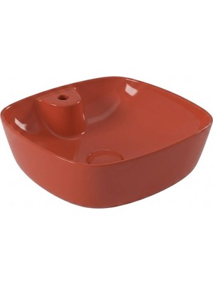 Serel - Batarya Banklı Çanak Lavabo 46X46 cm Kırmızı - 3016TXL530H
