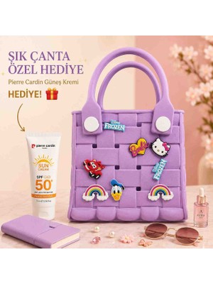 Velline Kız Çocuk Plaj Çanta – Delikli Eva Malzeme – Suya Dayanıklı – Güneş Kremi Hediyeli