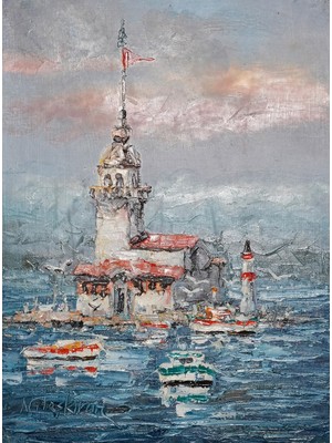 Galeri Atmaca Mavi Dalgalar Üzerinde Kız Kulesi ve Tekneler