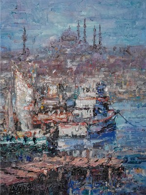 Galeri Atmaca Mavi Sisler Içinde Süleymaniye ve Tekneler