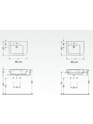 Serel - Verda 95 cm Lavabo Beyaz - 8934TDS110H