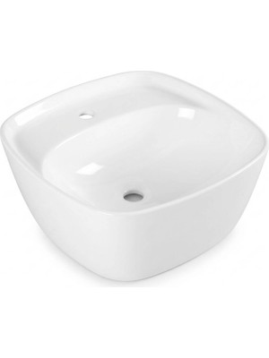 Serel - Batarya Banklı Çanak Lavabo 46X46 cm Beyaz - 3051TXS110H
